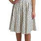 Elegant Beige Polka Dot A-Line Sleeveless Dress