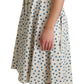 Elegant Beige Polka Dot A-Line Sleeveless Dress