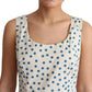 Elegant Beige Polka Dot A-Line Sleeveless Dress