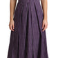 Elegant Sleeveless A-Line Purple Stripe Dress