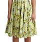 Elegant Yellow Floral A-Line Sleeveless Dress