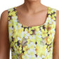 Elegant Yellow Floral A-Line Sleeveless Dress