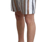 Elegant White Multicolor Swim Shorts