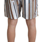 Elegant White Multicolor Swim Shorts