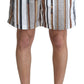 Elegant White Multicolor Swim Shorts