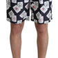 Multicolor Card Deck Printed Swim Trunks