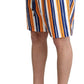 Multicolor Striped Swim Shorts Trunks