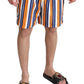 Multicolor Striped Swim Shorts Trunks