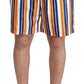 Multicolor Striped Swim Shorts Trunks