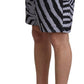 Elegant Gray Zebra Print Swim Trunks