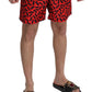 Chic Red Swim Trunks Boxer Shorts