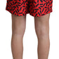 Radiant Red Drawstring Swim Trunks