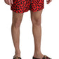 Radiant Red Drawstring Swim Trunks