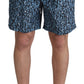 Chic Blue Drawstring Swim Trunks