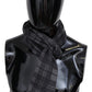 Elegant Unisex Plaid Wool Scarf with Logo Embroidery