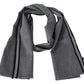 Elegant Gray Wool Scarf with Signature Stripes