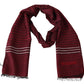 Elegant Wool Silk Blend Striped Scarf