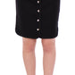 Elegant Black Wool-Cotton Blend Skirt