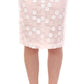 Elegant Sequined Pencil Skirt - Pristine White