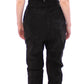 Elegant Black Leather Jumpsuit with Waist Strap