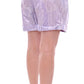 Elegant Purple Viscose Shorts - Side Zip Closure