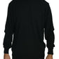 Elegant Black Virgin Wool Pullover Sweater