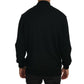 Elegant Black Virgin Wool Pullover Sweater