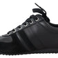 Elegant Black Leather Sport Sneakers