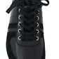 Elegant Black Leather Sport Sneakers