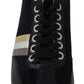 Elegant Black Leather Sport Sneakers