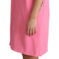 Elegant Pink Shift Knee Length Dress