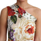 Elegant One-Shoulder Floral Silk Maxi Dress