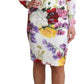 Elegant Floral Sheath Silk Dress