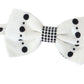 Elegant White Dotted Silk Bow Tie