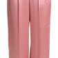 Silk Blend Satin Wide-Leg Pants in Pink