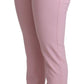 Elegant Pink High-Waisted Wool Trousers