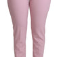 Elegant Pink High-Waisted Wool Trousers