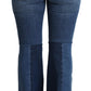 Elegant Boot Cut Denim Jeans with Amore Patch