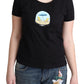 Chic Black Cotton Round Neck Tee