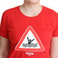 Chic Red Graphic Cotton Tee