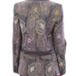 Chic Silk Floral One-Button Blazer