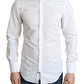 Elegant White Cotton Dress Shirt