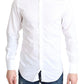 Elegant White Cotton Dress Shirt Slim Fit