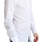 Elegant White Cotton Dress Shirt Slim Fit