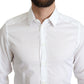 Elegant White Cotton Dress Shirt Slim Fit