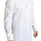 Elegant White Cotton Stretch Dress Shirt