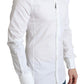 Elegant White Cotton Stretch Dress Shirt