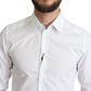 Elegant White Cotton Dress Shirt