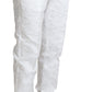 Elegant White Brocade Dress Pants