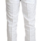 Elegant White Brocade Dress Pants